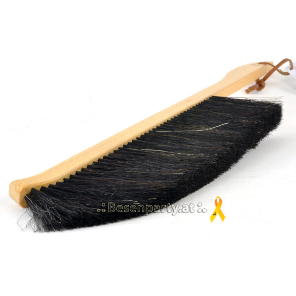 Nischenbesen, extra schmal, geöltes Buchenholz, dunkles Rosshaar, 65cm