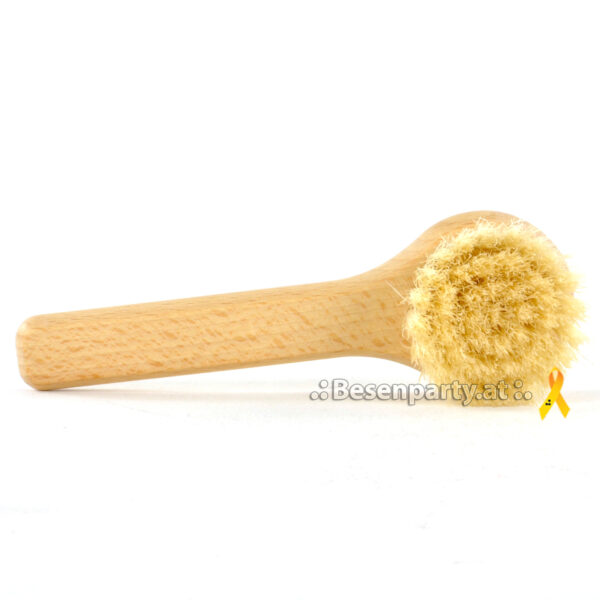 Champignonbürste mit Stiel, geöltes Buchenholz, helle Borste
