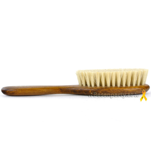Katzenbürste, lackiertes Buchenholz, helle Borste